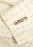 Anine Bing Sara Pinstriped Woven Blazer Cream