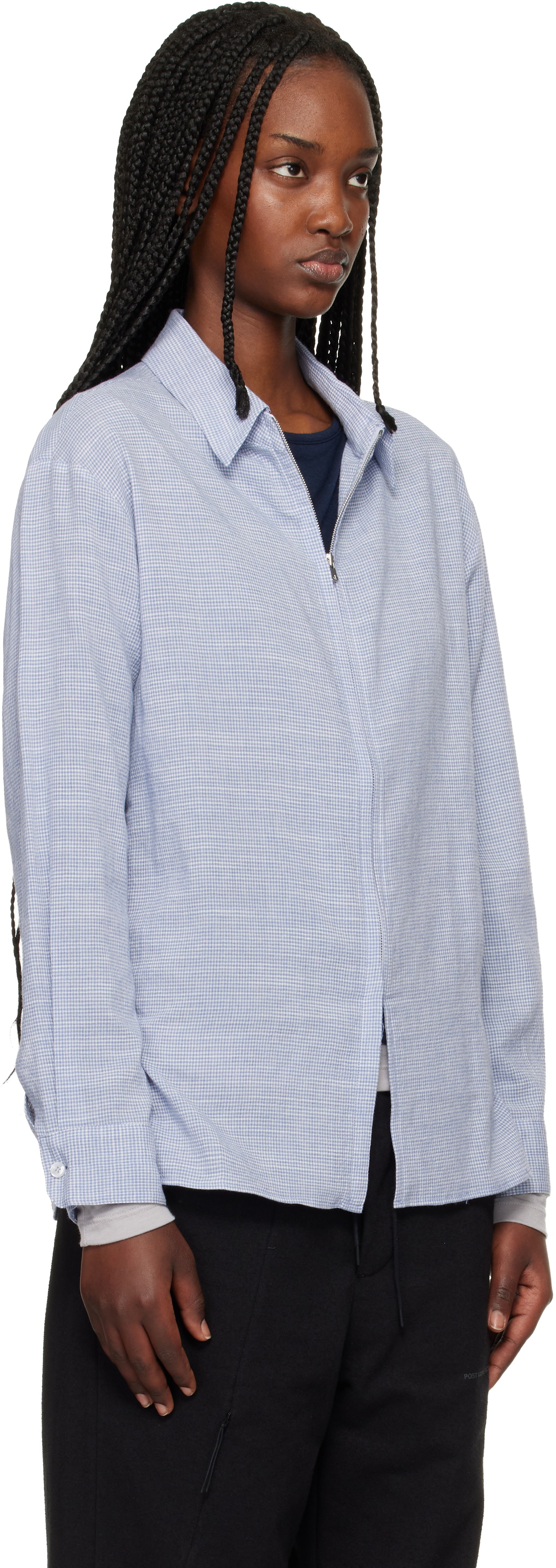 POST ARCHIVE FACTION (PAF) Blue Zip Shirt
