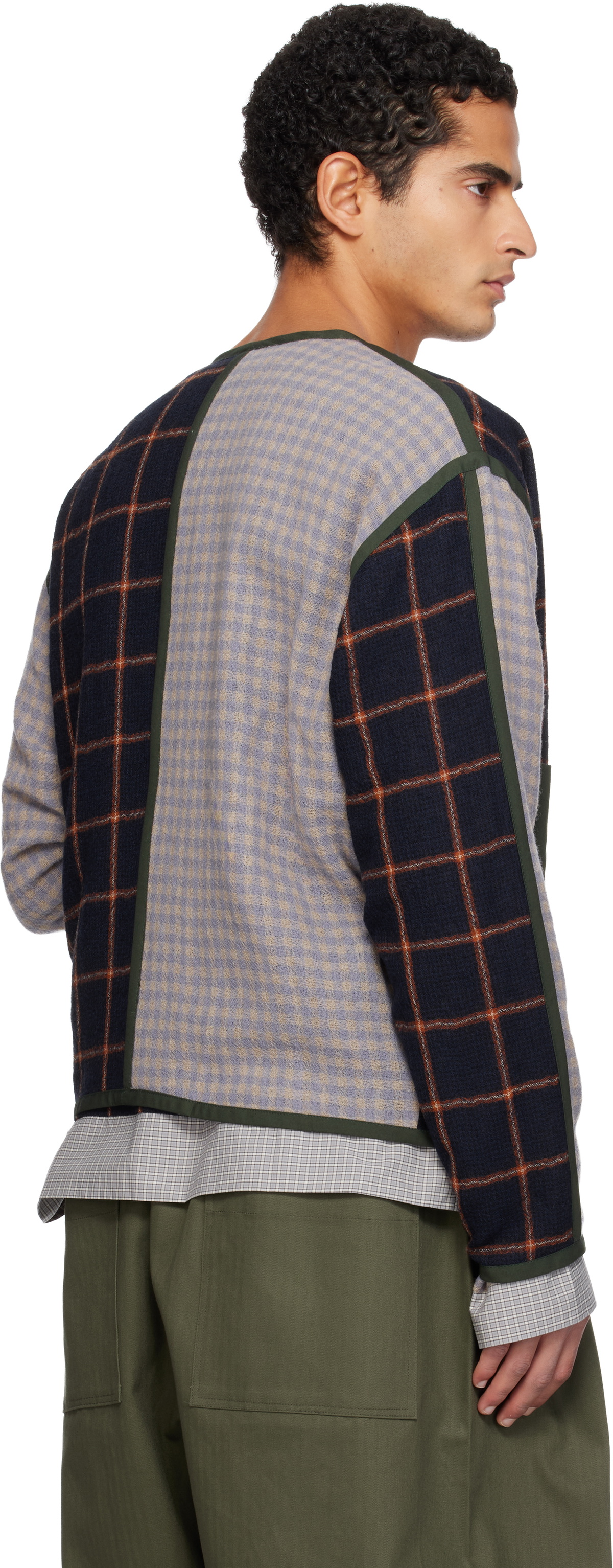 SC103 Navy & Purple Ridge Cardigan