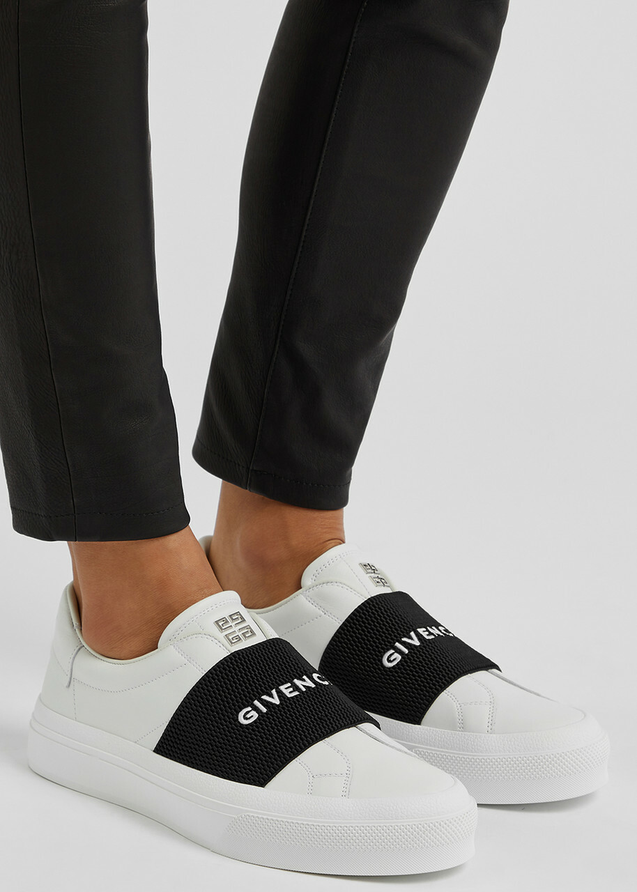 Givenchy City Court White Leather Sneakers, Sneakers, White, Leather White And Black