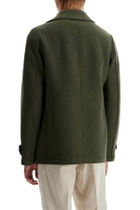 HARRIS WHARF LONDON double-breasted woolen caban Green