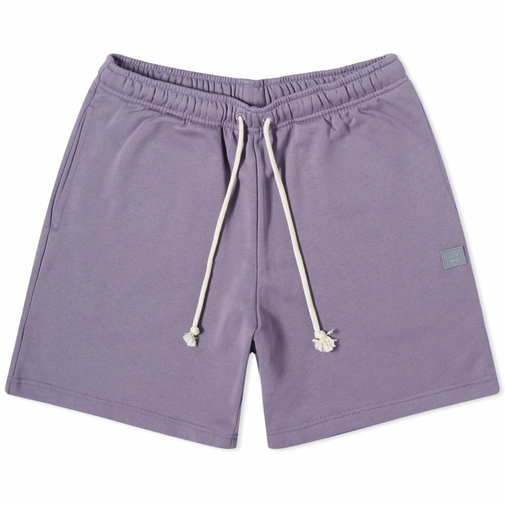 Photo: Acne Studios Forge Face Sweat Shorts in Faded Purple