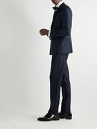 Boglioli - Slim-Fit Satin-Trimmed Wool-Blend Tuxedo Trousers - Blue