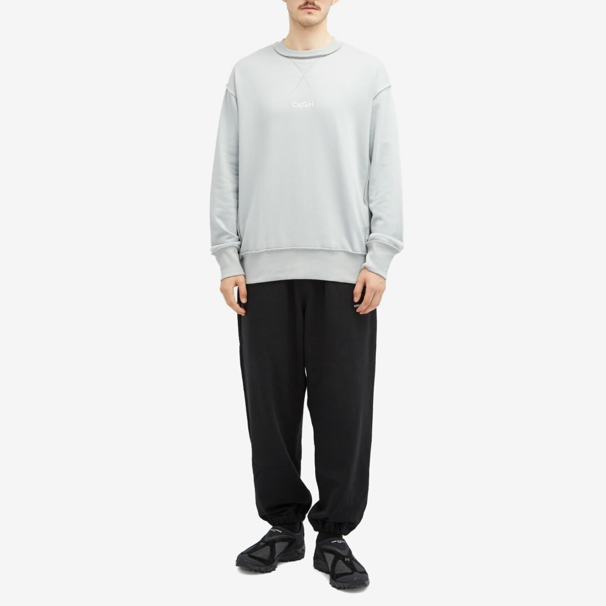 Comme des Garçons Homme Men's CdGH Embroidered Sweatshirt in Blue/Grey