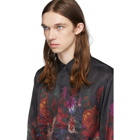 Dries Van Noten Black Floral Print Shirt