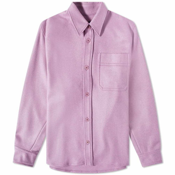 Photo: A.P.C. Men's Basile Recycled Wool Overshirt in Pink