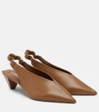 Loewe Origami leather slingback pumps