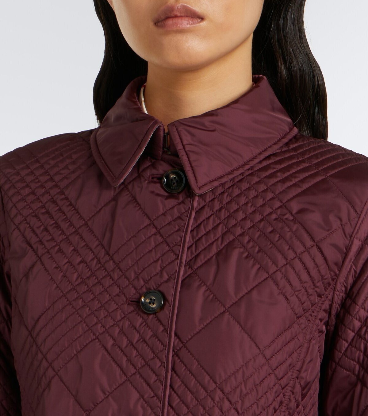 Burberry Fernleigh leather-trimmed quilted jacket