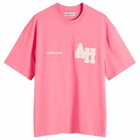 ANNIE HOOD Men's College T-Shirt in Pink/White