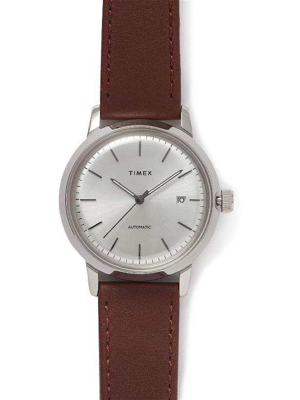 Photo: Timex - Marlin 40mm Automatic Stainless Steel and Leather Watch