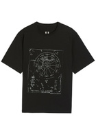 Rick Owens Printed Cotton T-shirt Off White