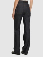 FERRAGAMO - High Rise Denim Straight Jeans