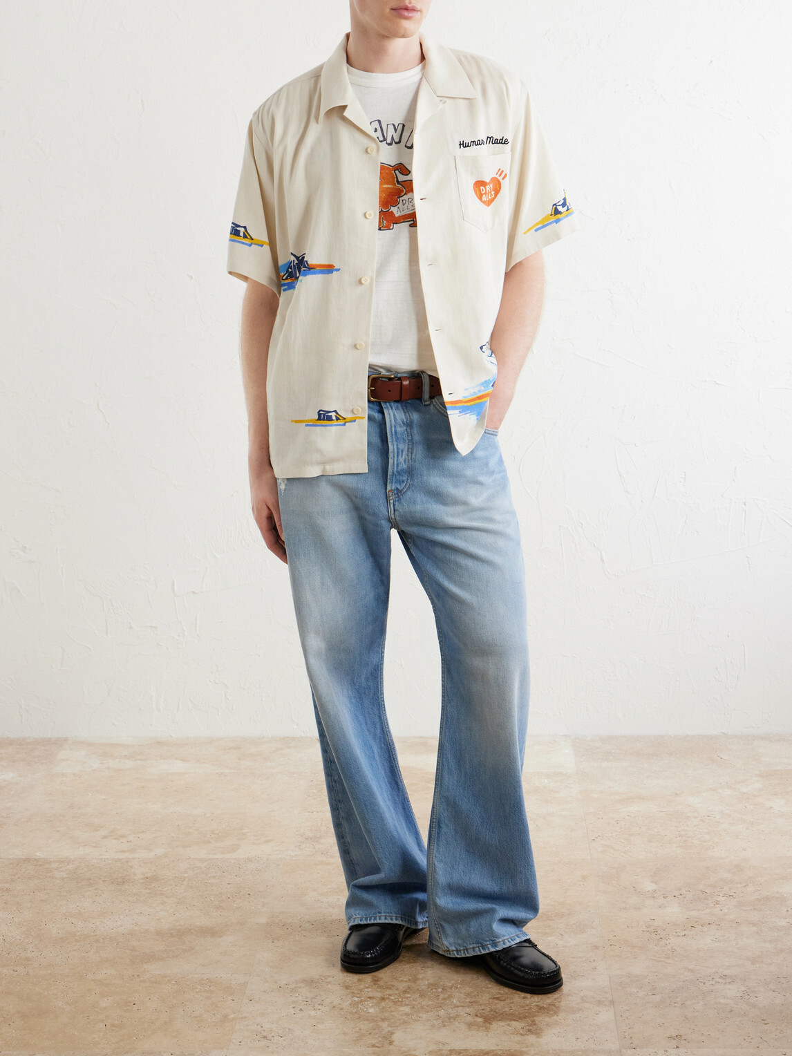 Human Made - Camp-Collar Printed Poplin Shirt - White