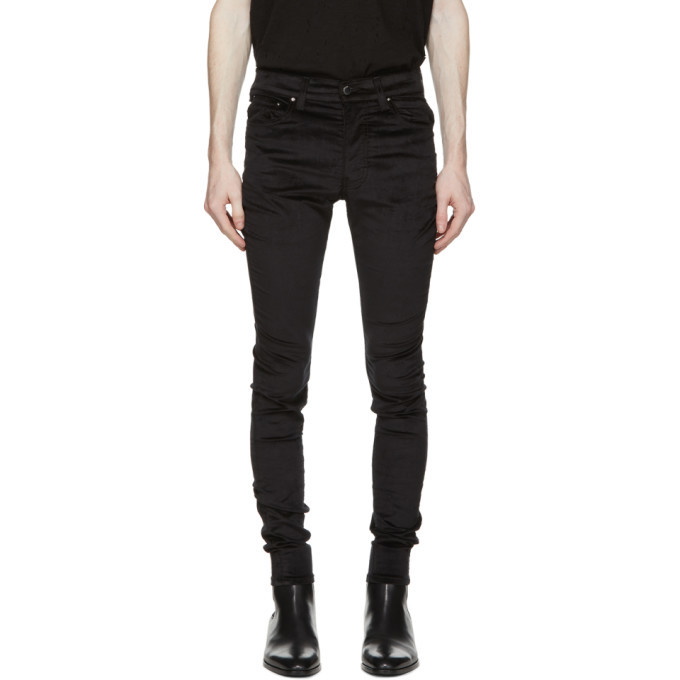 Photo: AMIRI Black Velvet Skinny Stack Jeans