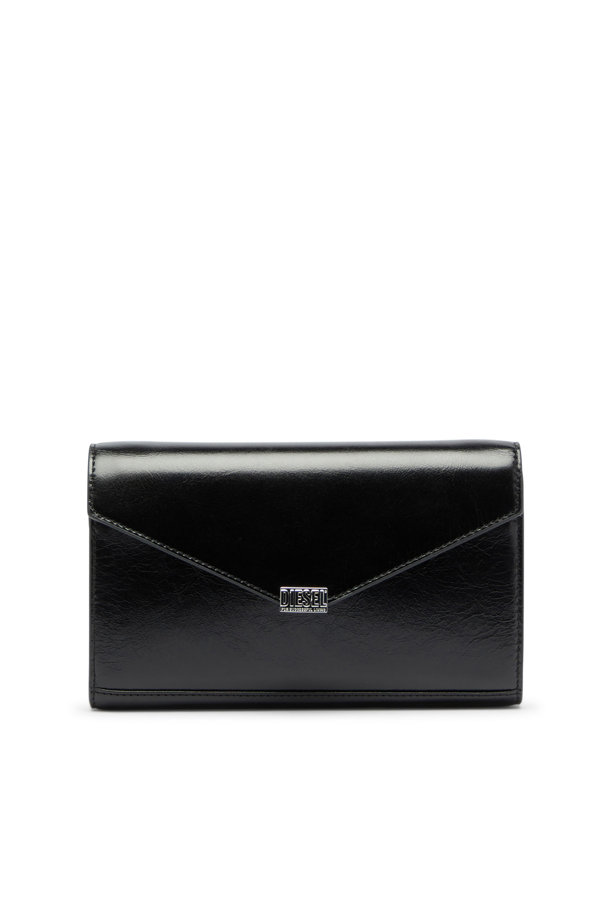 Diesel Wallet purse in shiny wrinkled leather - Wallets strap - Woman -