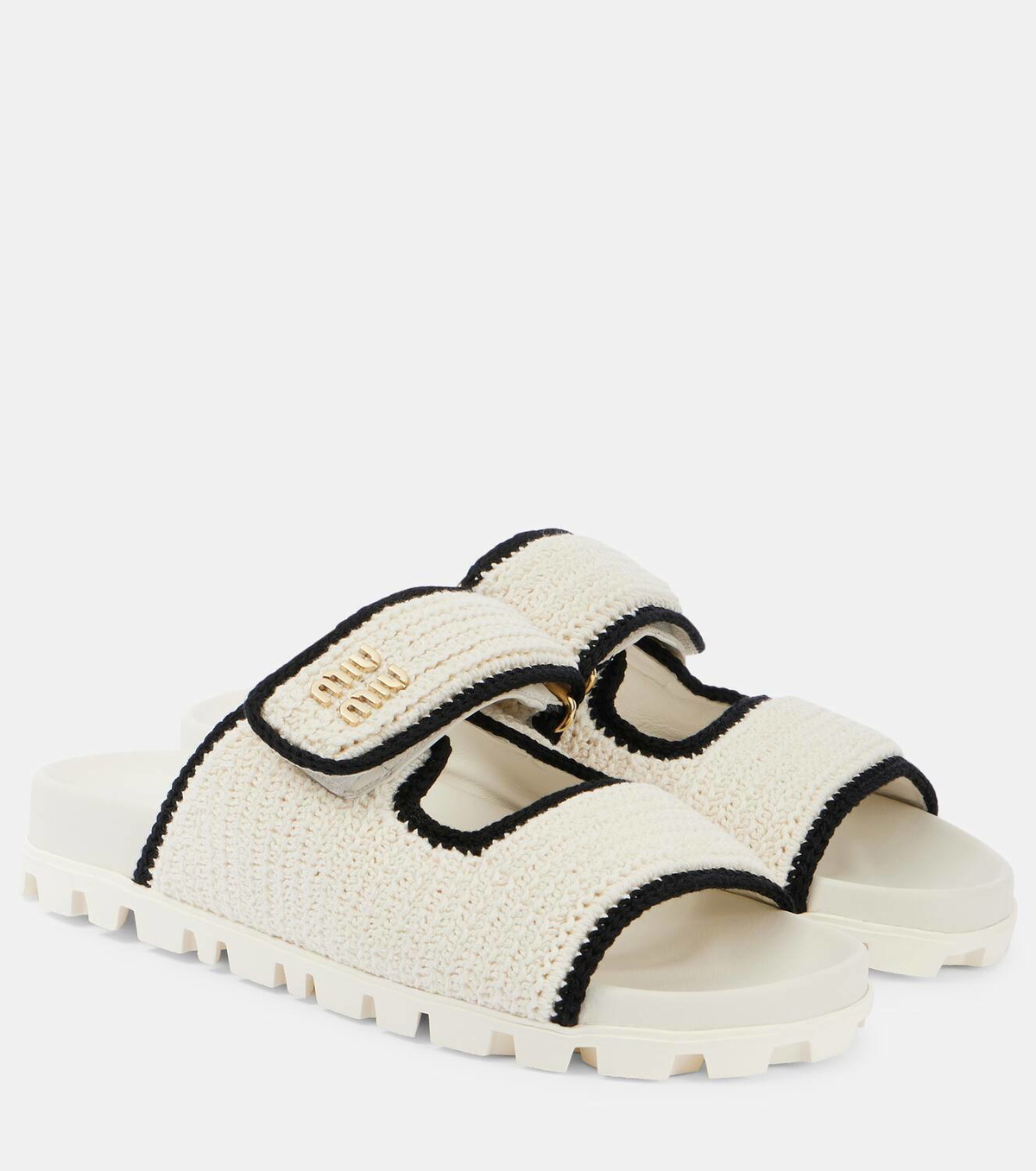 Miu Miu Logo crochet sandals