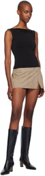 Miaou Brown Micro Miniskirt