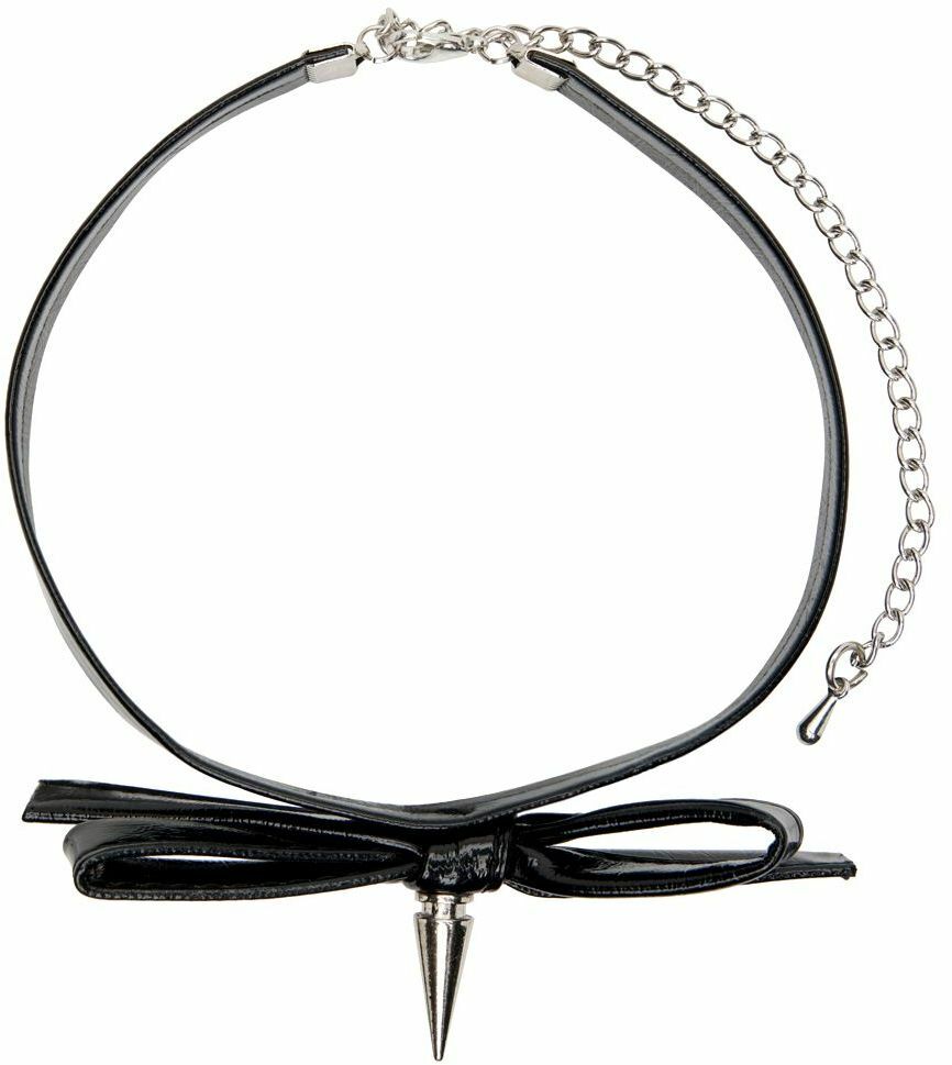 Nodress Black Bow Rivet Choker