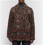 RRL - Ramsey Shawl-Collar Double-Breasted Printed Wool-Blend Coat - Men - Brown