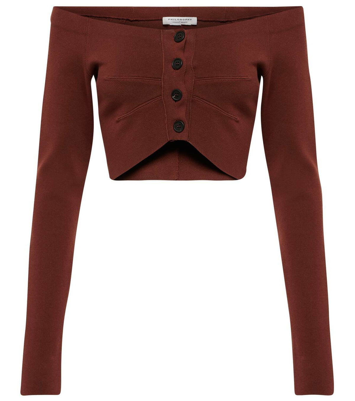 Philosophy di Lorenzo Serafini Off-shoulder cotton crop top