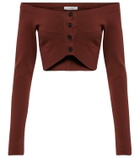 Philosophy di Lorenzo Serafini Off-shoulder cotton crop top