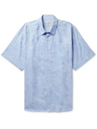 Etro - Floral-Jacquard Cotton and Lyocell-Blend Shirt - Blue