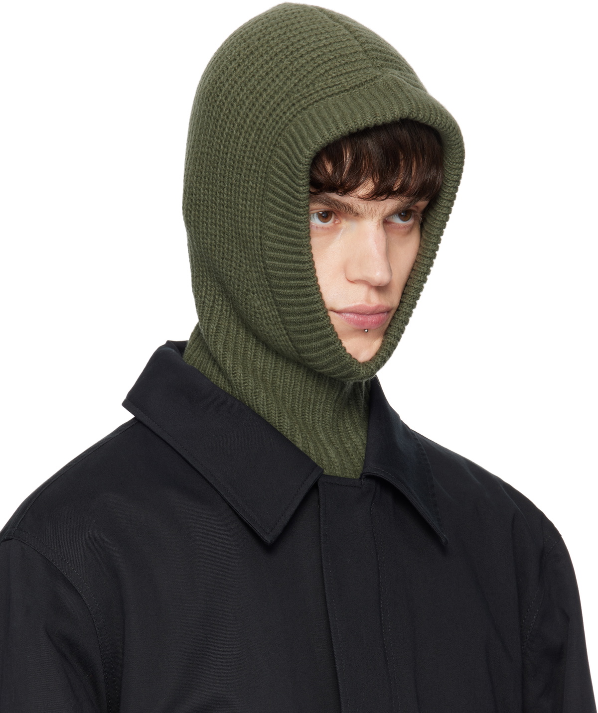 LEMAIRE Green Hood Lambswool Balaclava Lemaire