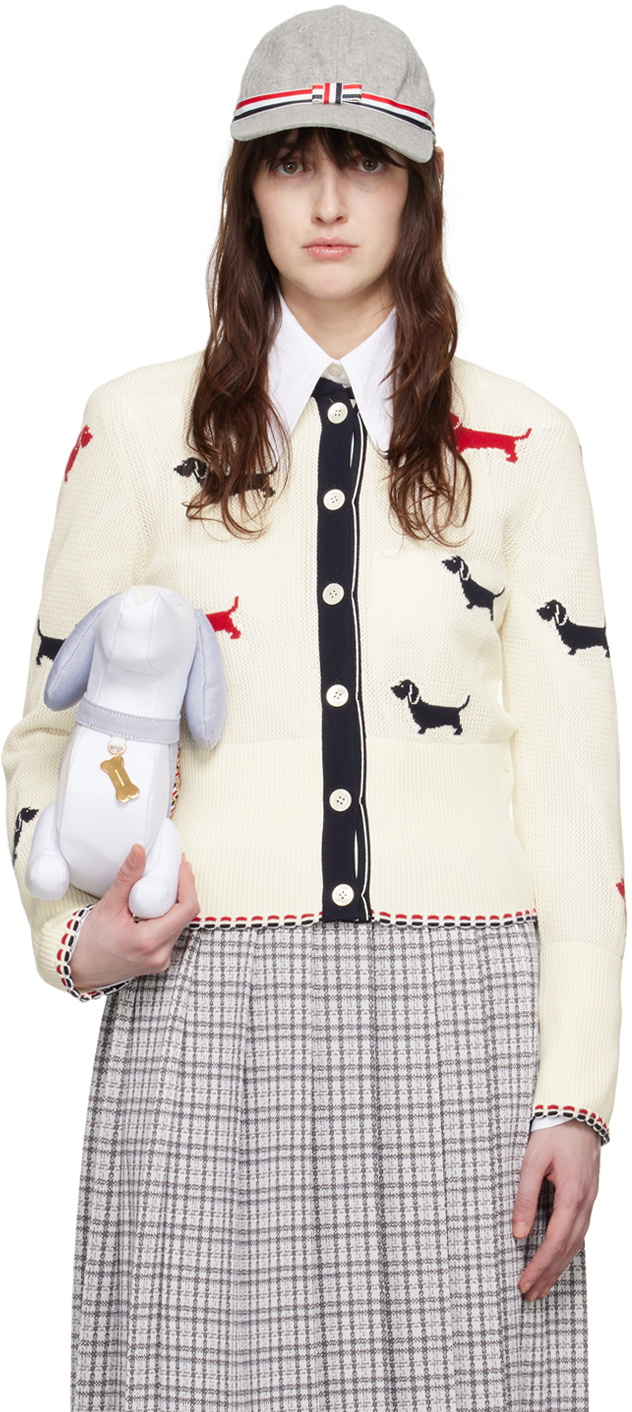 Thom Browne White Hector Cardigan