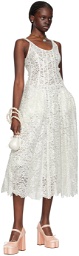 Simone Rocha White & Silver Sculpted Maxi Dress