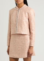 Alice + Olivia Kidman Embellished Tweed Jacket Pearl