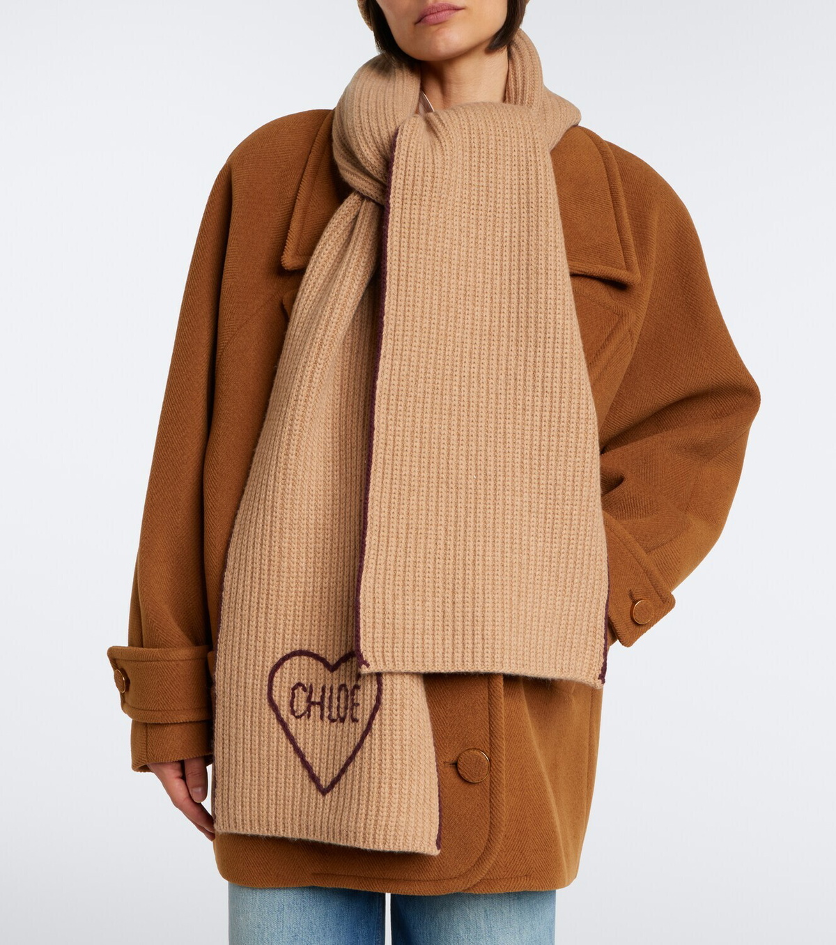 Chloé Chloé Encœur wool and cashmere scarf