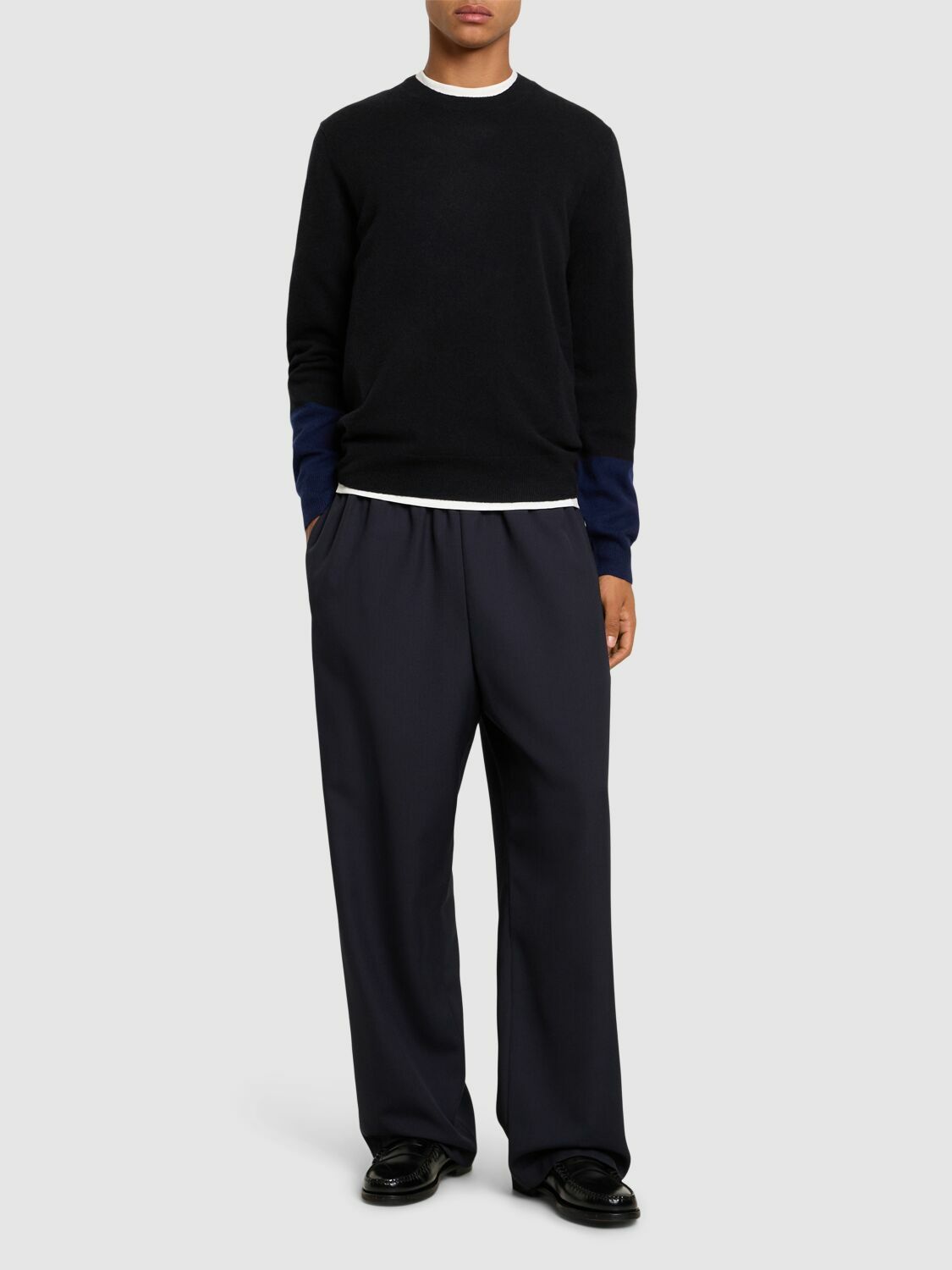 COMME DES GARÇONS SHIRT Forever Two-tone Wool Knit Sweater Comme