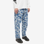 Butter Goods Men's Flowers Denim Pant in Washed Indigo