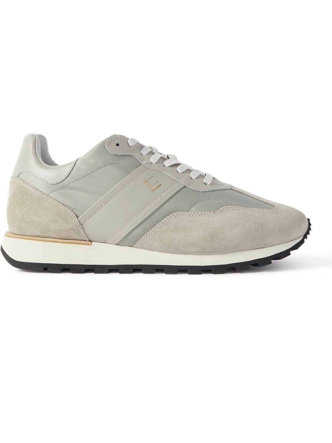 Photo: Dunhill - Legacy Runner Suede-Trimmed Leather and Nylon Sneakers - Gray