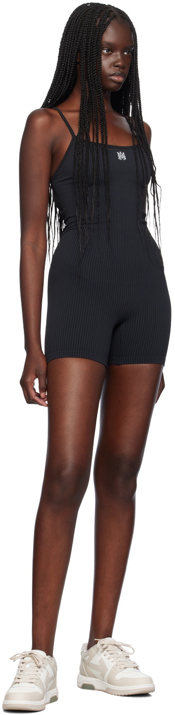 AMIRI Black MA Ribbed Seamless Romper