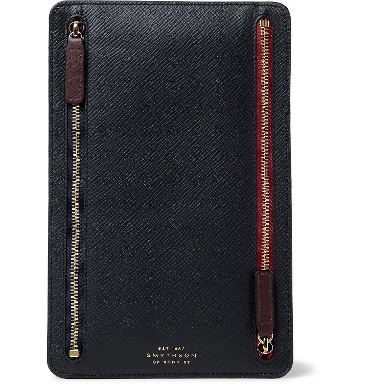 Photo: Smythson - Ludlow Cross-Grain Leather Currency Case - Blue