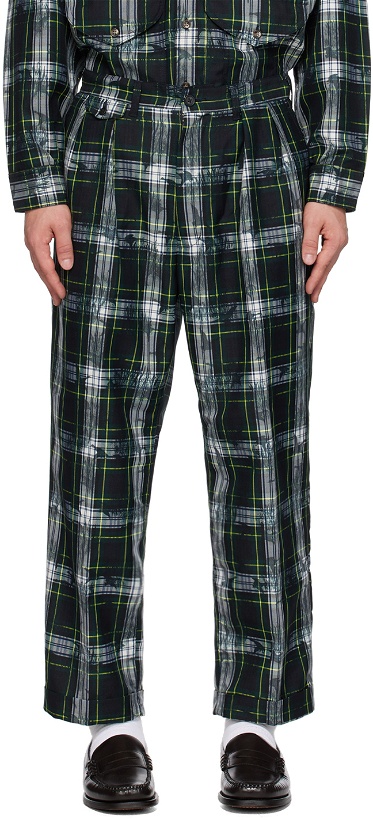 Photo: BEAMS PLUS Navy & Green Check Trousers