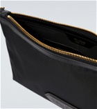 Tom Ford Logo leather-trimmed pouch
