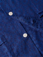 Derek Rose - Paris 26 Cotton-Jacquard Pyjama Set - Blue