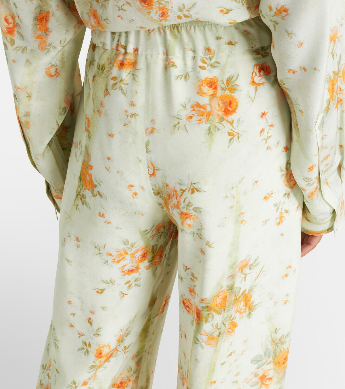 McQueen Floral wide-leg pants
