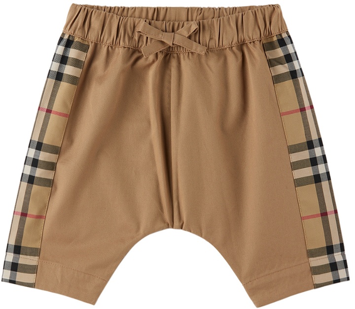 Photo: Burberry Baby Beige Check Panel Trousers