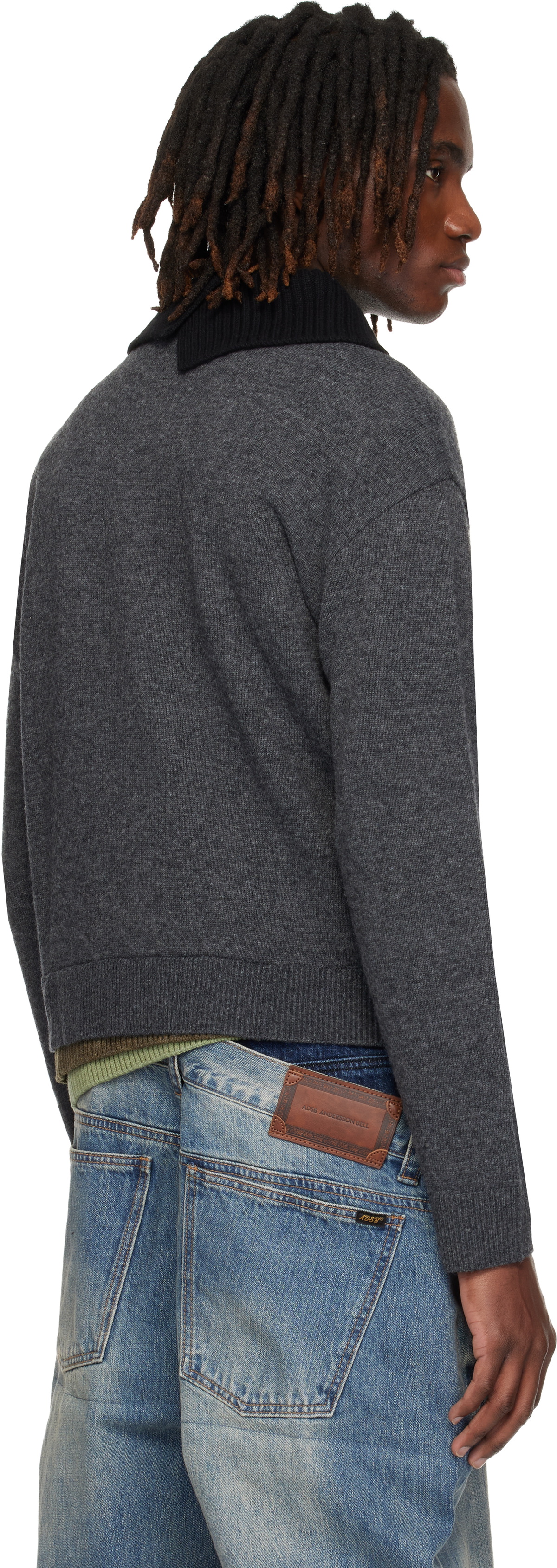Andersson Bell Gray Layered Collar Cardigan