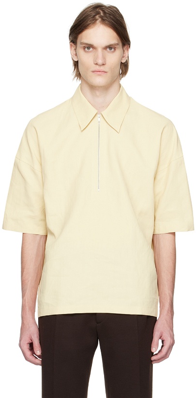 Photo: Jil Sander Yellow Half-Zip Shirt