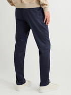 Brunello Cucinelli - Tapered Pleated Virgin Wool-Flannel Drawstring Trousers - Blue