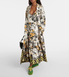 Dries Van Noten Printed satin maxi dress