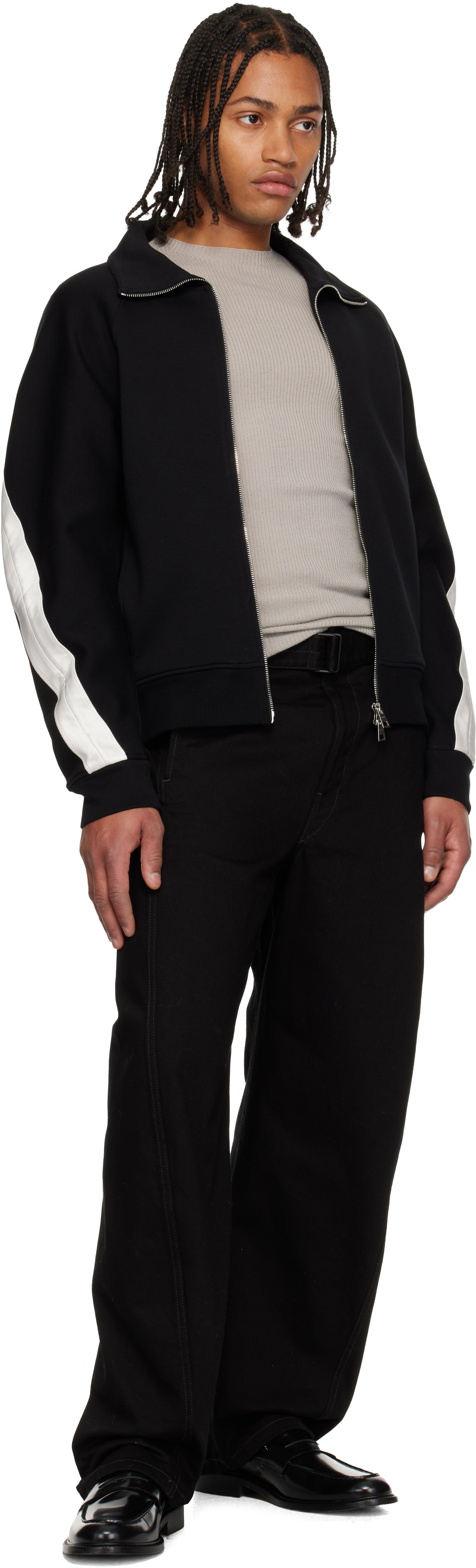 Givenchy Black Zipped Open Seam Contrast Sweatshirt
