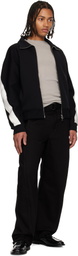 Givenchy Black Zipped Open Seam Contrast Sweatshirt