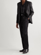 SAINT LAURENT - Slim-Fit Wool and Silk-Blend Jacquard Blazer - Black