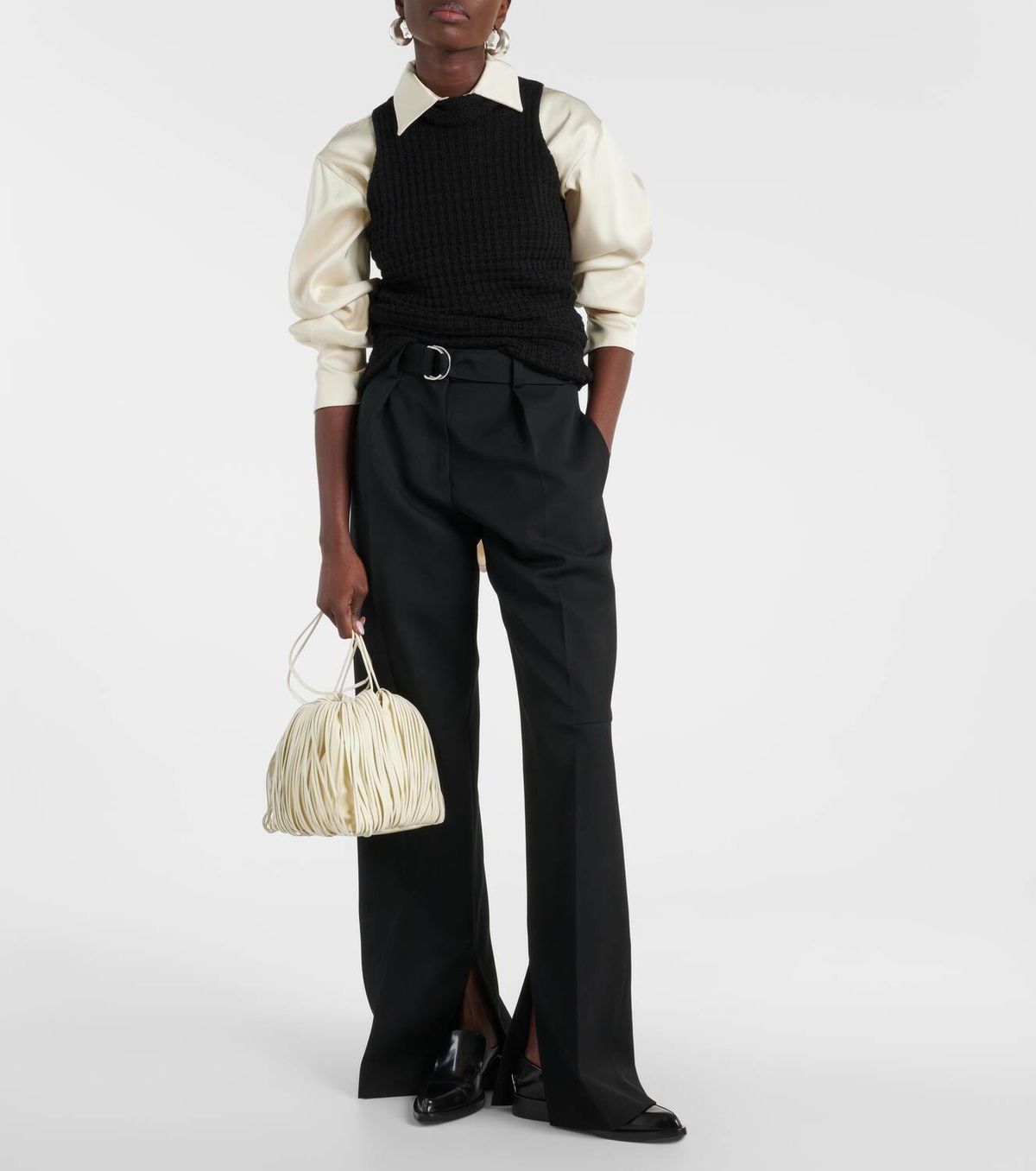 【関税込み】JIL SANDER DUMPLING' CROSSBODY BAG Jil Sander Dumpling Medium Drawstring Leather Crossbody Bag