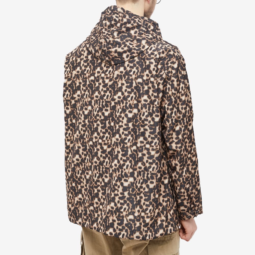 Engineered Garments Men's Cagoule Overshirt in Black/Brown Leopard